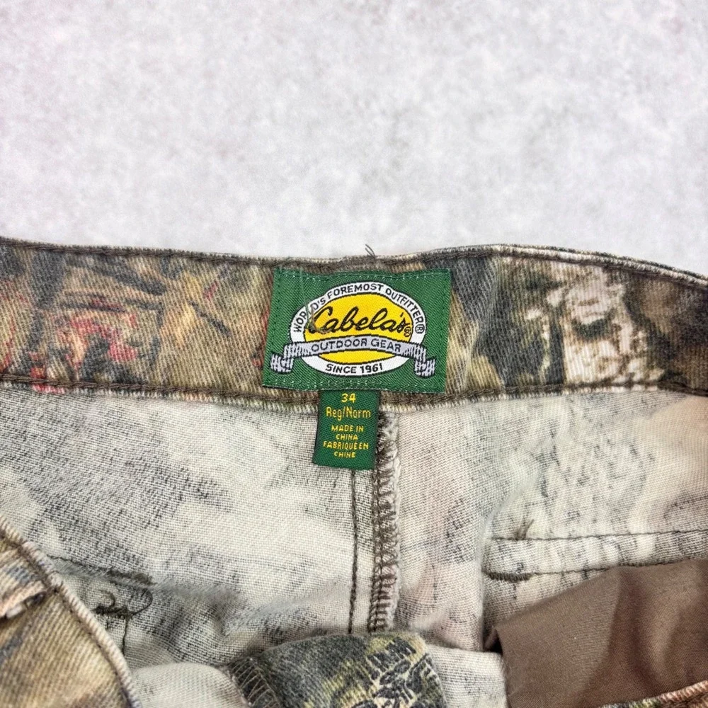 Cabela's Outdoor Gear Camo Cargo Pants Men's 34 Regular Hunting Y2K - Picture 3 of 8
